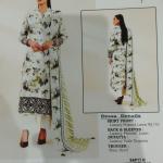3-Piece Lawn Suit with Dupatta – Printed Trouser & Back Printed Design | Premium Fabric | 1068