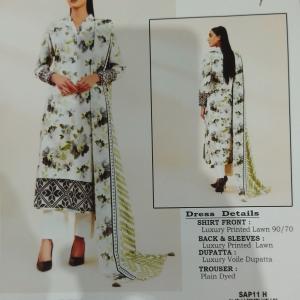 3-Piece Lawn Suit with Dupatta – Printed Trouser & Back Printed Design | Premium Fabric | 1068