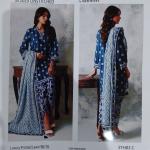 3-Piece Lawn Suit with Dupatta – Printed Trouser & Back Printed Design | Premium Fabric | 1071