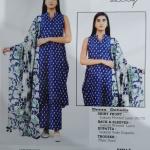 3-Piece Lawn Suit with Dupatta – Printed Trouser & Back Printed Design | Premium Fabric | 1076