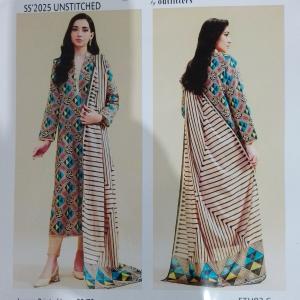3-Piece Lawn Suit with Dupatta – Printed Trouser & Back Printed Design | Premium Fabric | 1083
