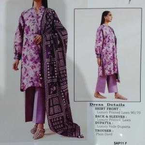 3-Piece Lawn Suit with Dupatta – Printed Trouser & Back Printed Design | Premium Fabric | 1088